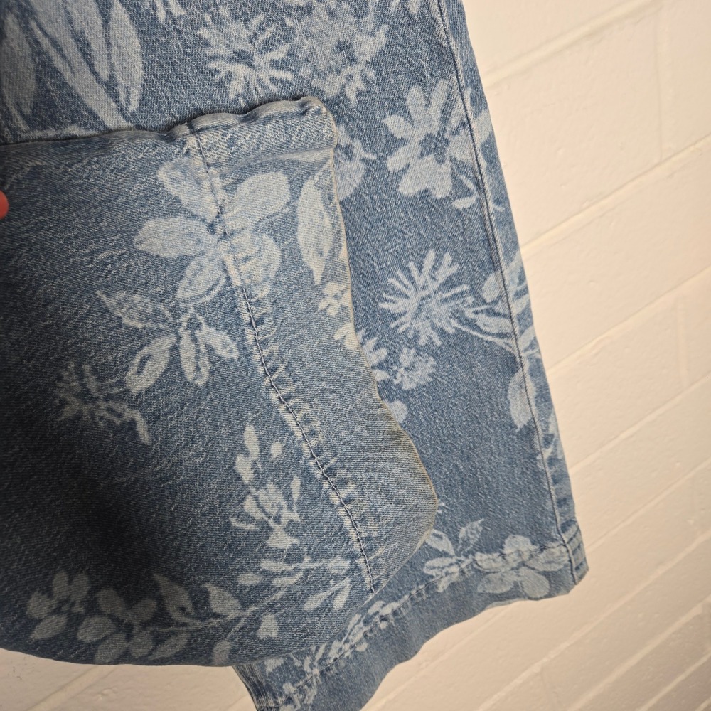 Y2K Vtg Forever 21 Floral Print Jeans 26 High Rise Flare Light Wash Denim Boho‎ - Picture 4 of 9